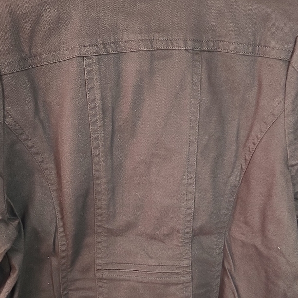 Liz&Me Women's Plus16 Dark Brown Denim Utility Zipper Barn Style Pocket Jacket - Picture 11 of 16